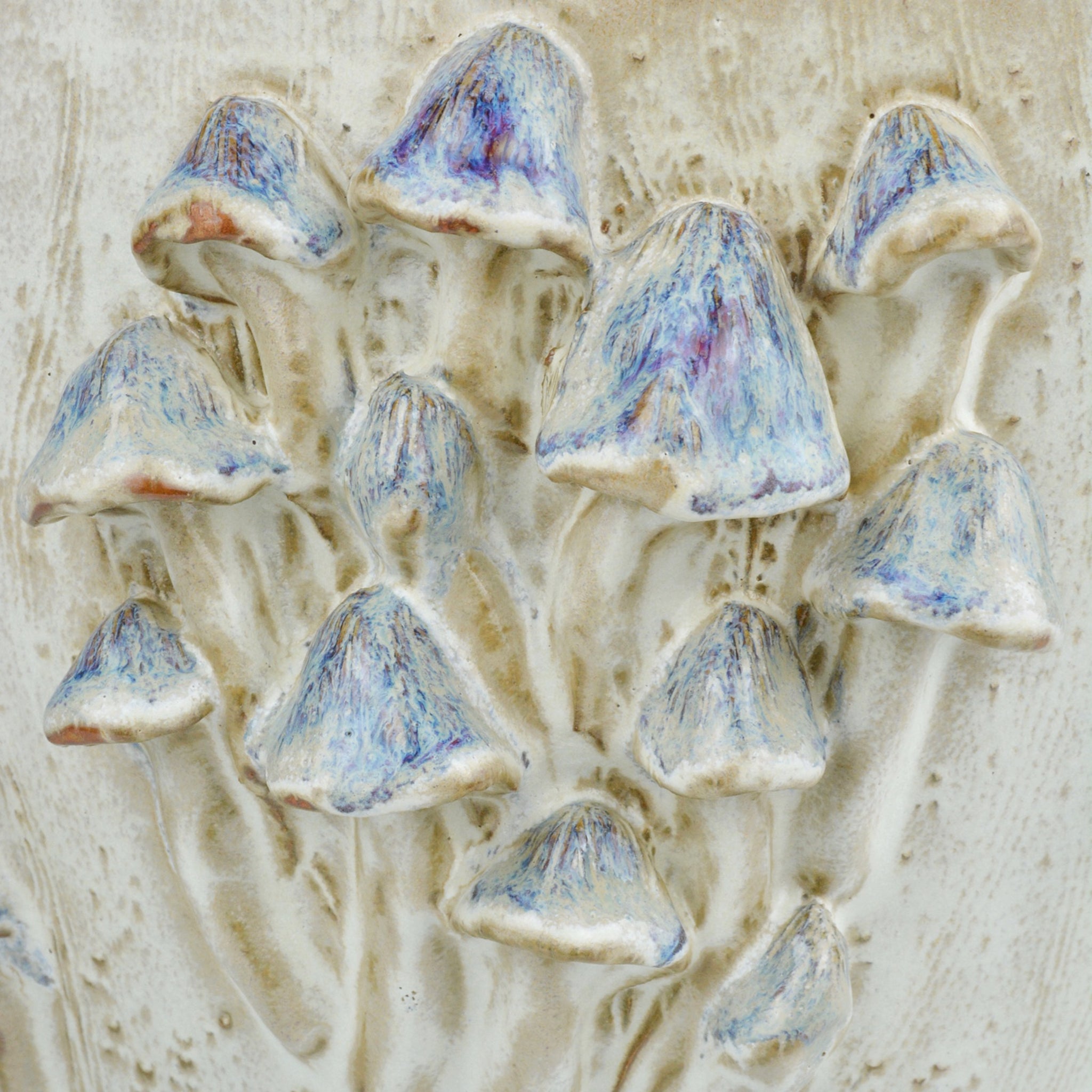 Currey & Company 10" Black Forest Mushrooms Ivory Vase