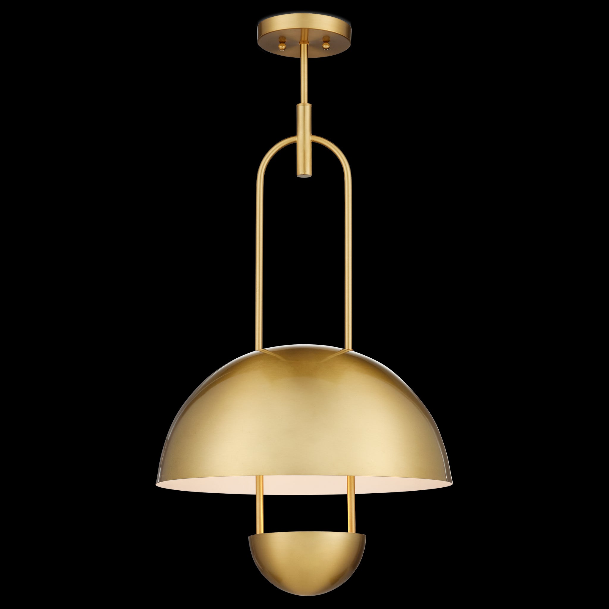 Currey & Company Creighton 17.75" Brass 1 Light Led Semi Flush Mount