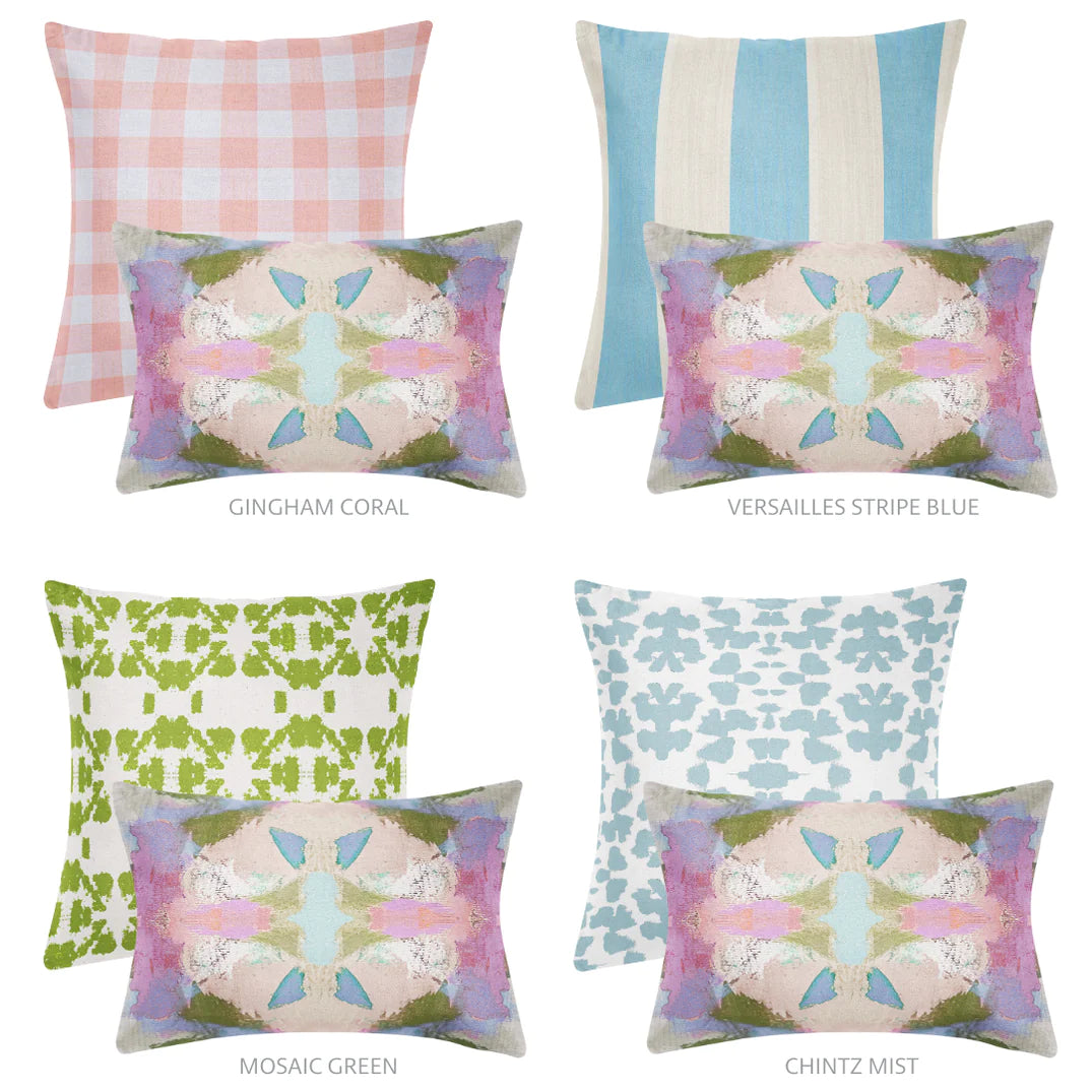 Laura Park Begonia Violet Linen Cotton Pillow