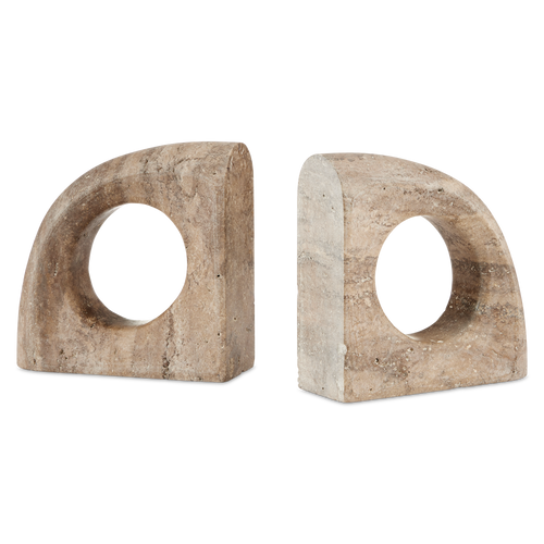Currey & Company Russo Travertine Object Set Of 2
