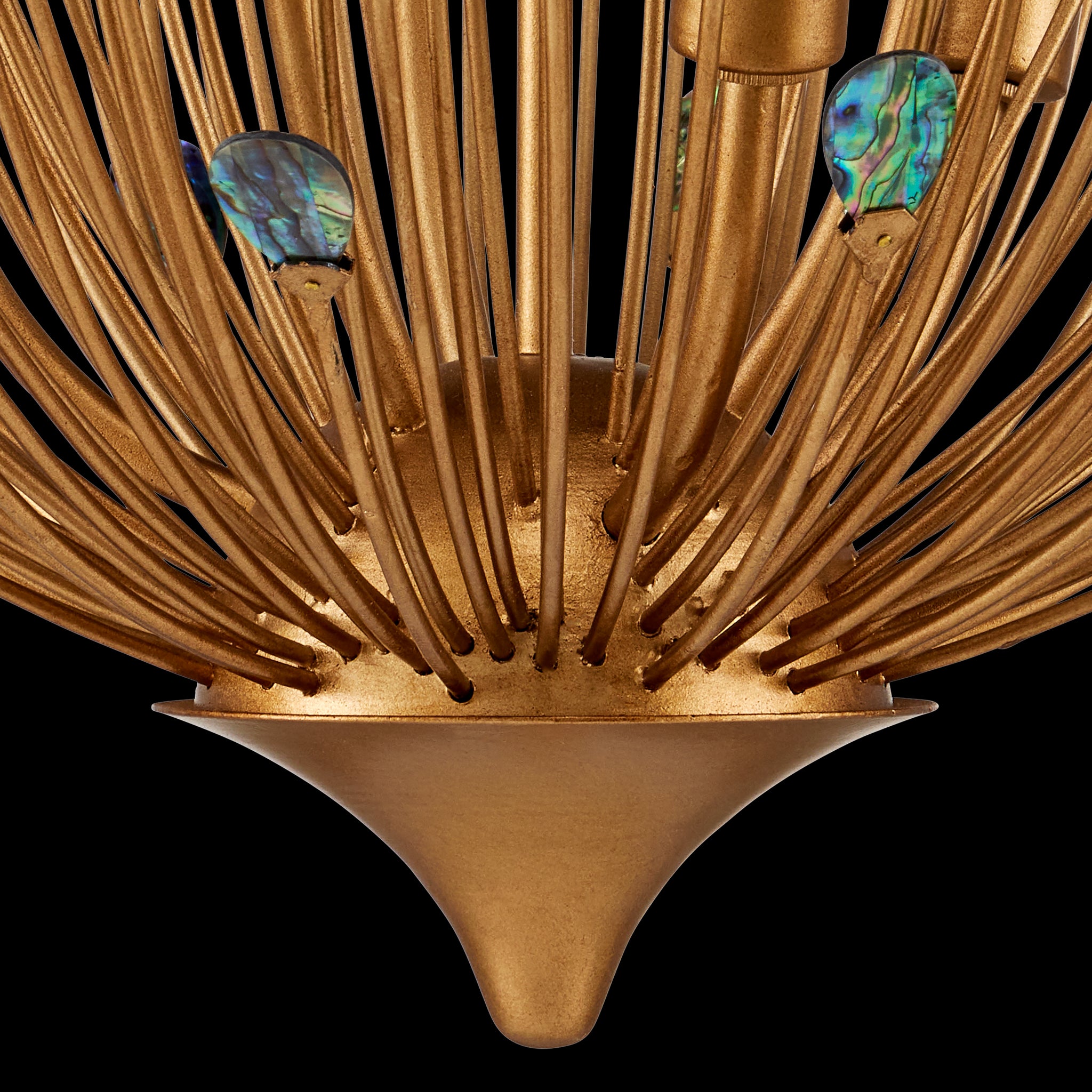 Currey & Company Delphos 19.5" Paua Shell 6 Light Chandelier