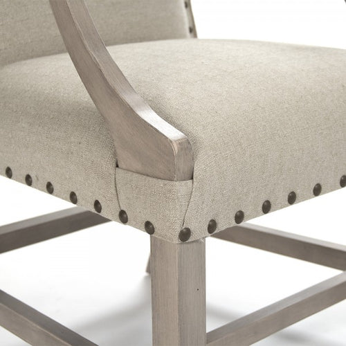 Zentique Oleg Arm Chair Antique Natural Linen, Burlap