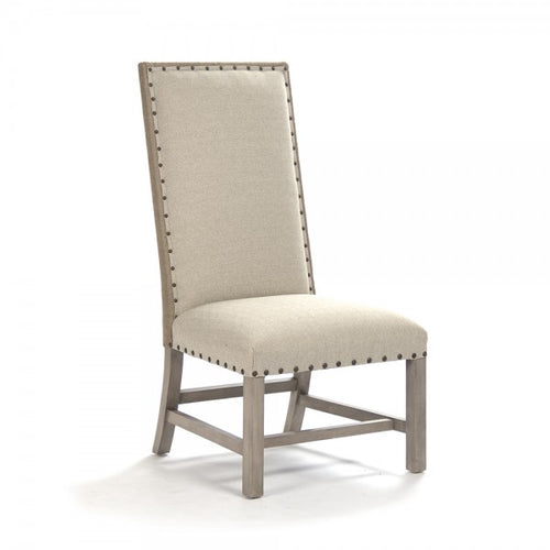 Zentique Agata Side Chair Antique Natural Linen, Burlap