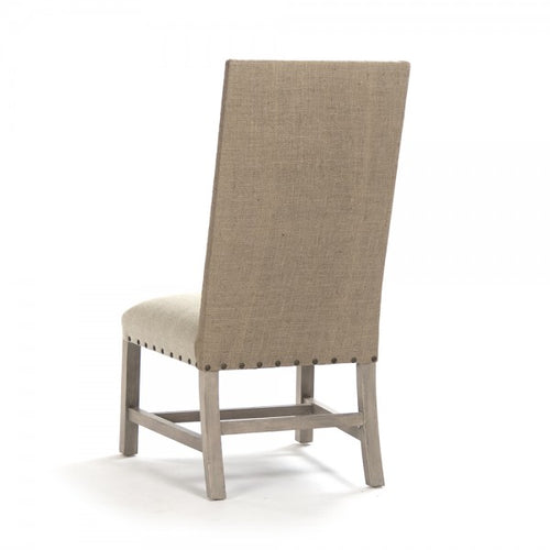 Zentique Agata Side Chair Antique Natural Linen, Burlap