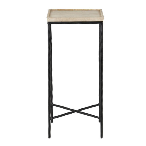 Currey And Company Boyles Travertine Accent Table