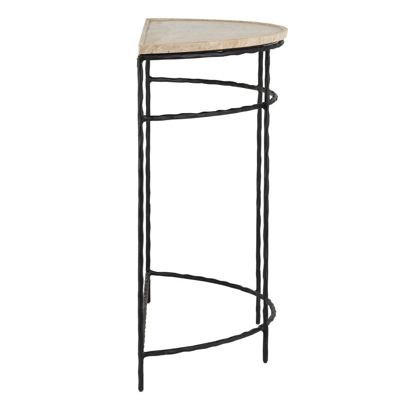 Currey And Company Boyles Travertine Demi Lune