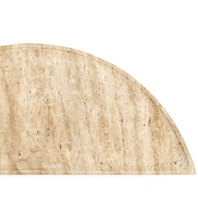 Currey And Company Boyles Travertine Demi Lune