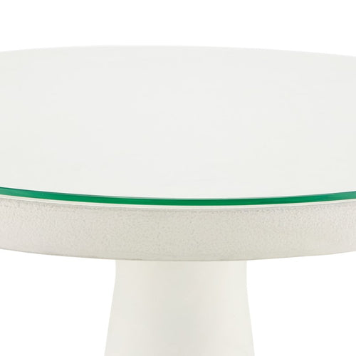 Currey And Company Tondo White Accent Table