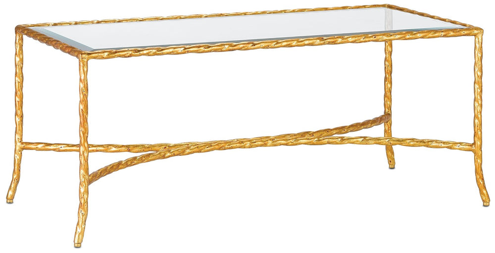 Currey & Company Gilt Twist Cocktail Table