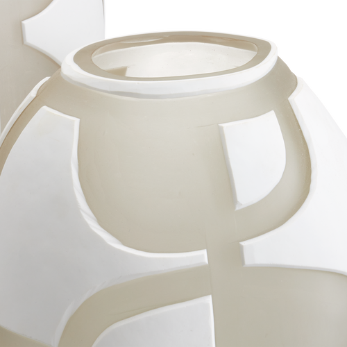 Currey & Company Art Decortif White Vase Set Of 2