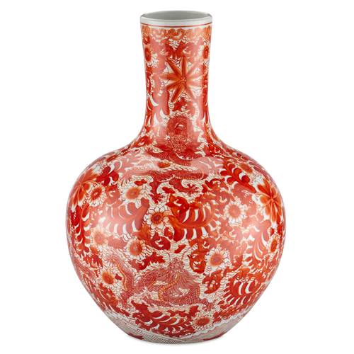Currey & Company 20.75" Biarritz Coral Fern Long Neck Vase