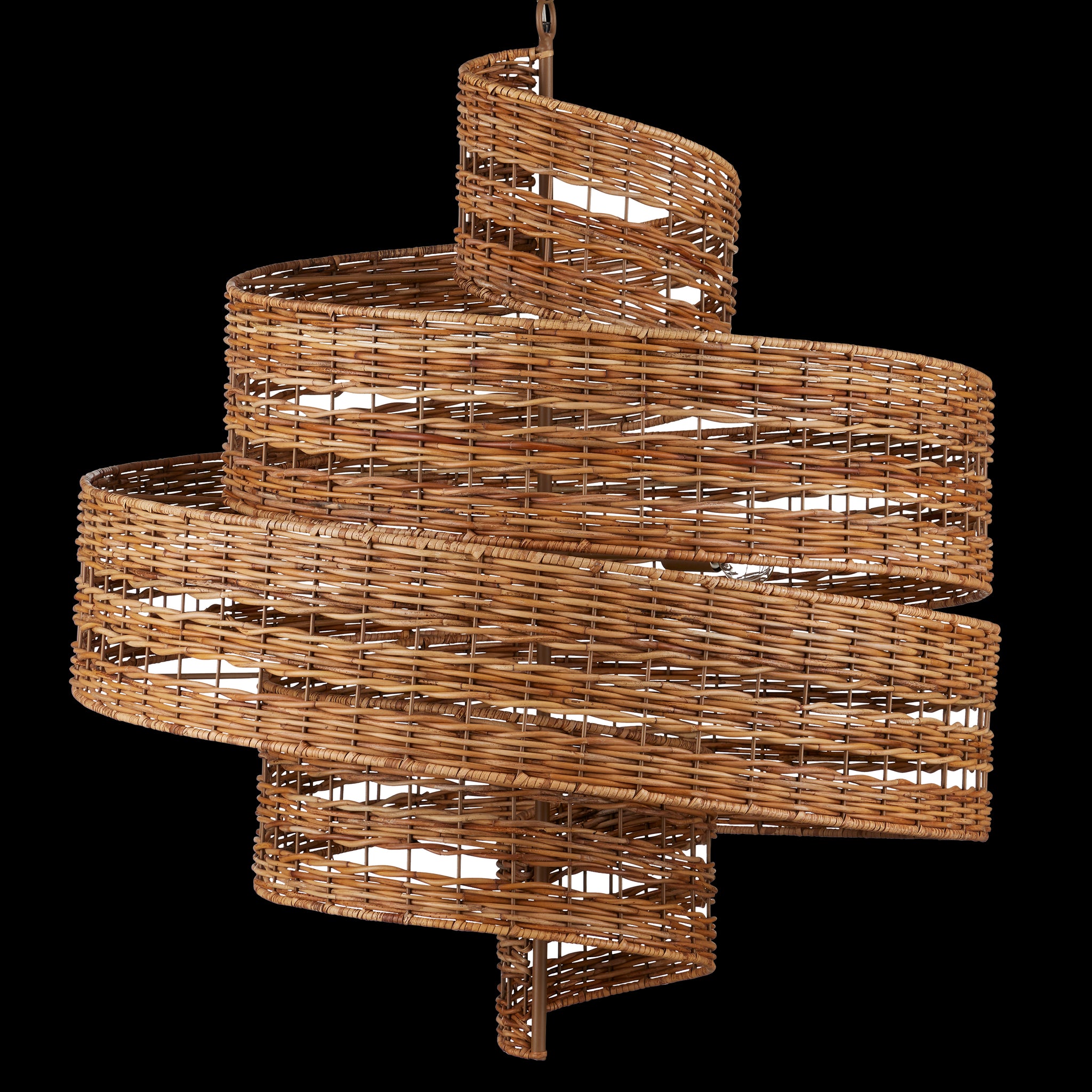 Currey & Company Saisei 32" Rattan 5 Light Chandelier