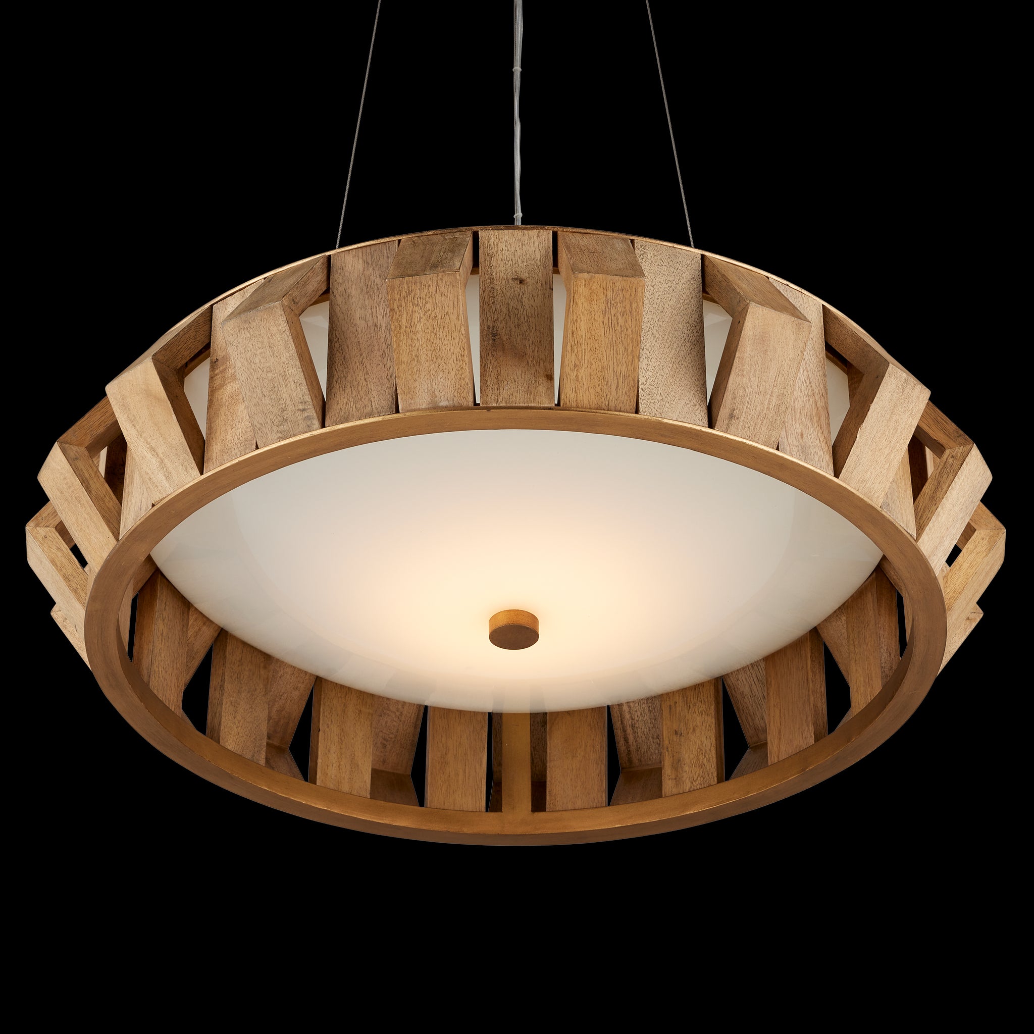 Currey & Company Plunge 30" Wood 1 Light Led Chandelier