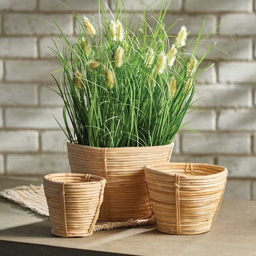 Napa Home And Garden Cane Rattan Mini Round Tapered Baskets, Set Of 3