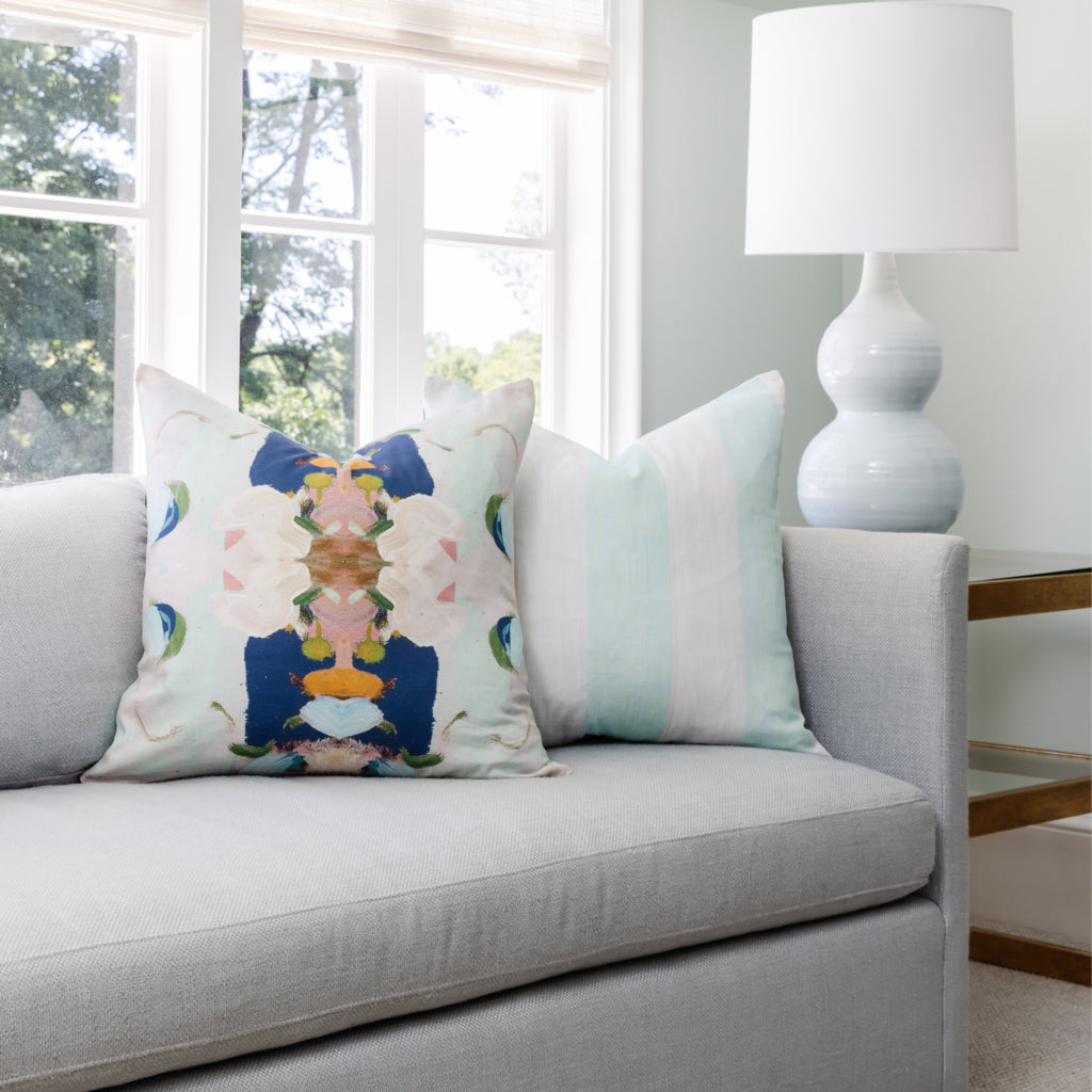 Laura Park Monet's Garden Navy Blue Linen Cotton Pillow