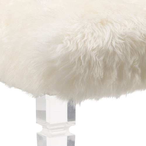 Crawford Acrylic and Fur Bench by Wildwood