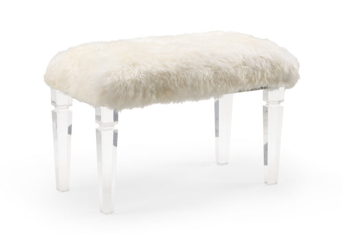 Crawford Acrylic and Fur Bench by Wildwood