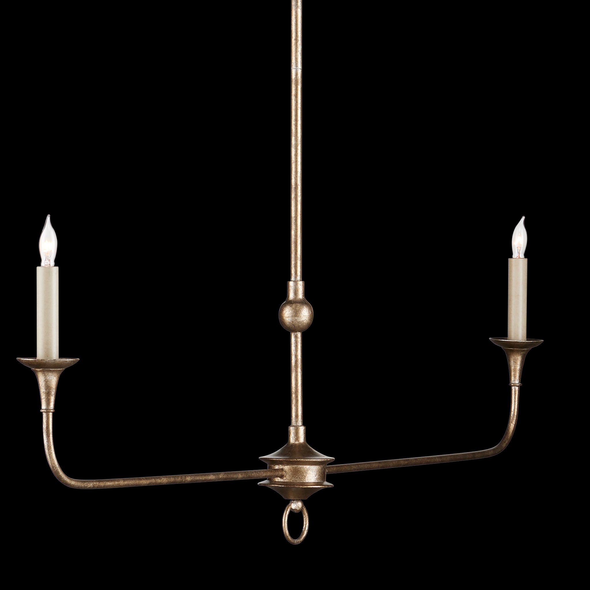 Currey & Company Nottaway 40" Bronze 2 Light Linear Chandelier