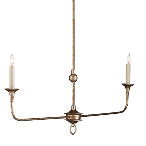 Currey & Company Nottaway 40" Bronze 2 Light Linear Chandelier