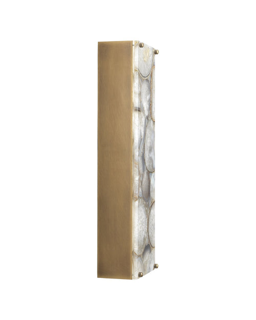 Jamie Young Adeline Rectangle Wall Sconce In Agate Resin & Antique Brass