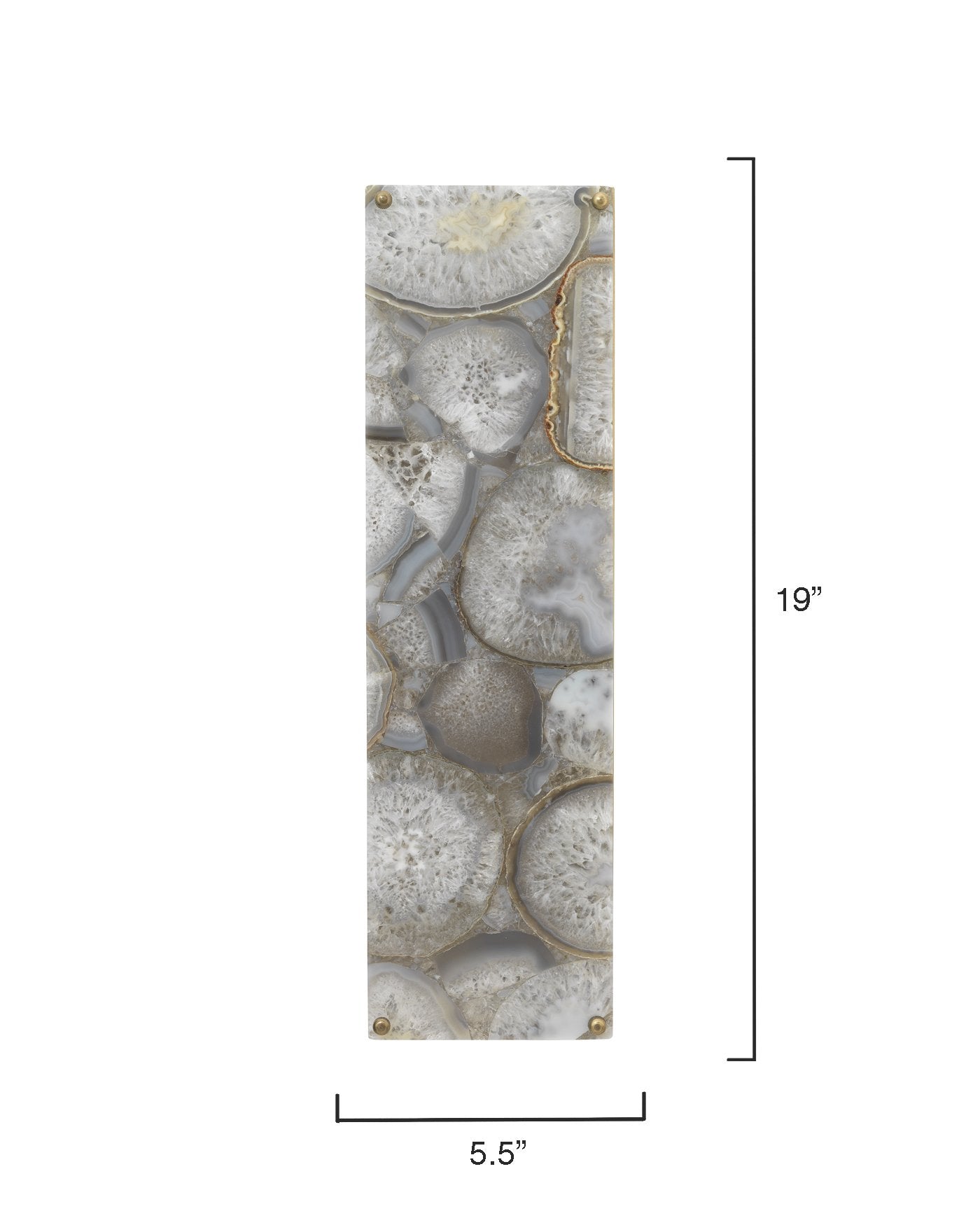 Jamie Young Adeline Rectangle Wall Sconce In Agate Resin & Antique Brass