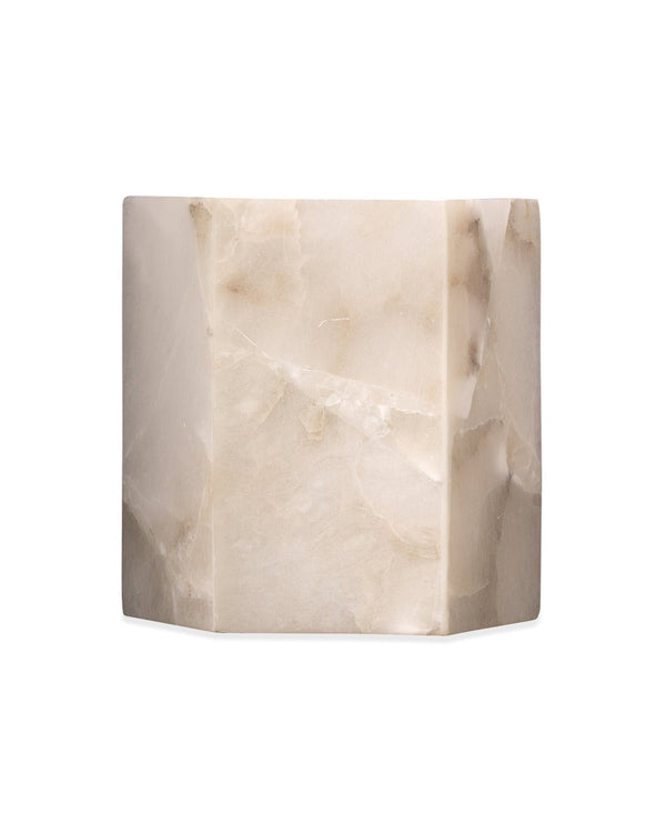 Jamie Young Borealis Hexagon Wall Sconce In Alabaster