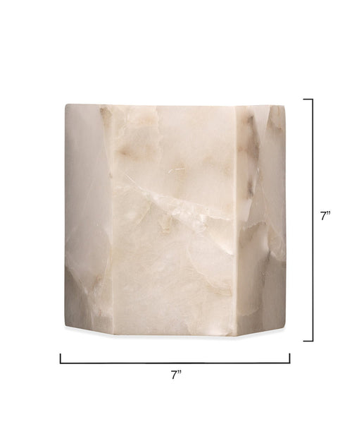 Jamie Young Borealis Hexagon Wall Sconce In Alabaster