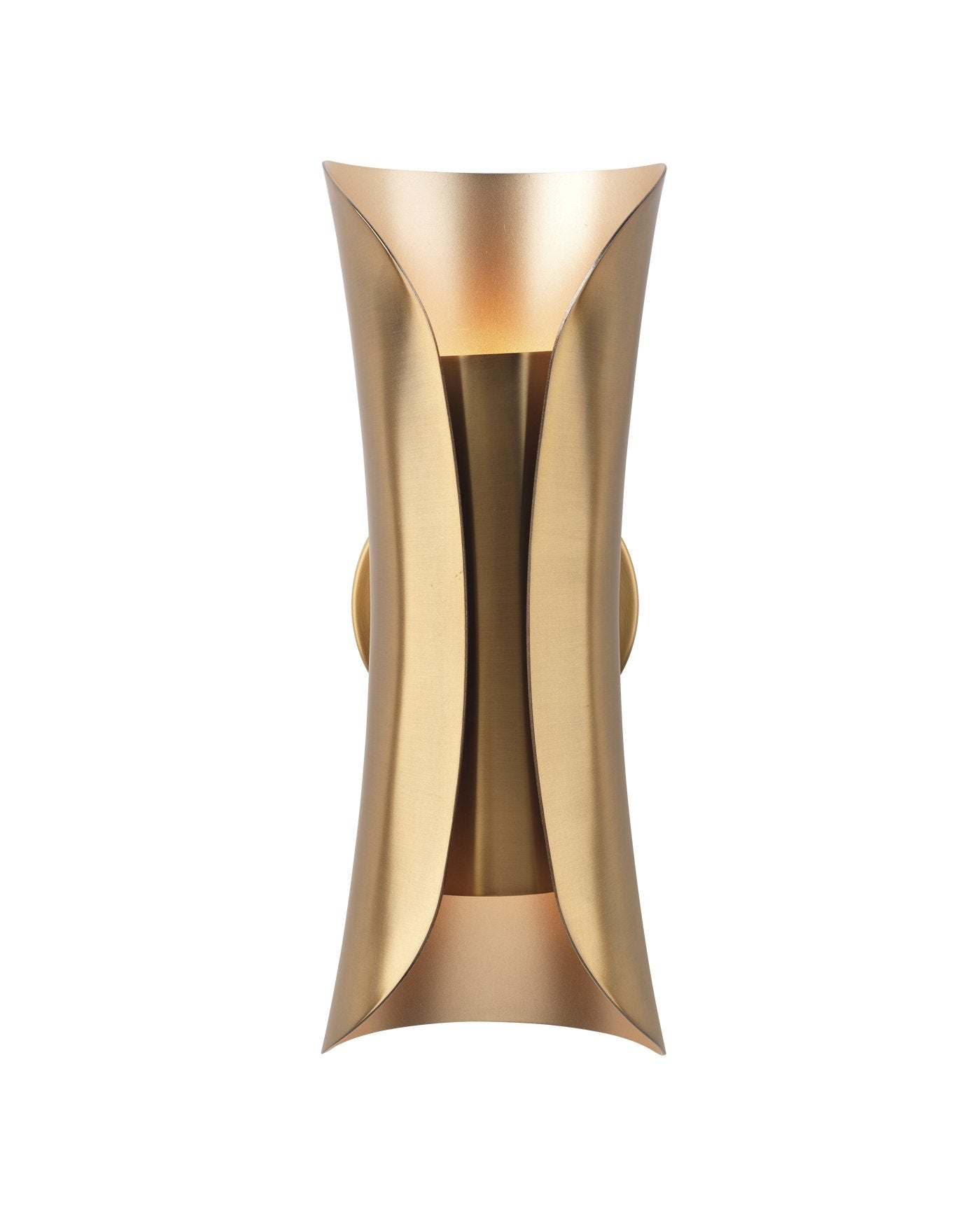 Jamie Young Capsule Sconce In Antique Brass With Antique Silver Interior