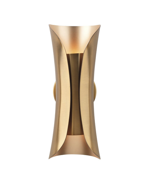 Jamie Young Capsule Sconce In Antique Brass With Antique Silver Interior