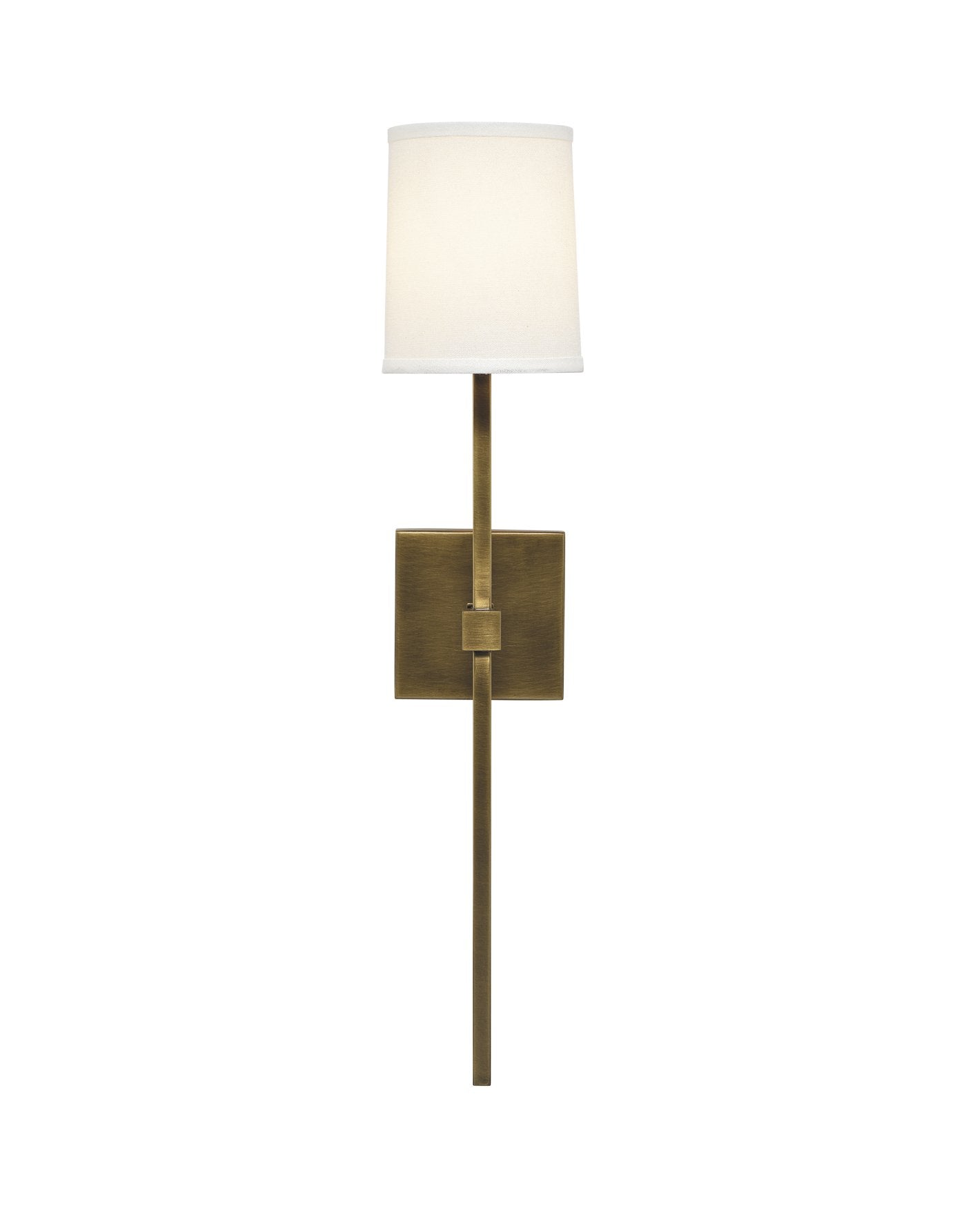 Jamie Young Minerva Wall Sconce In Antique Brass W/ White Linen Shade
