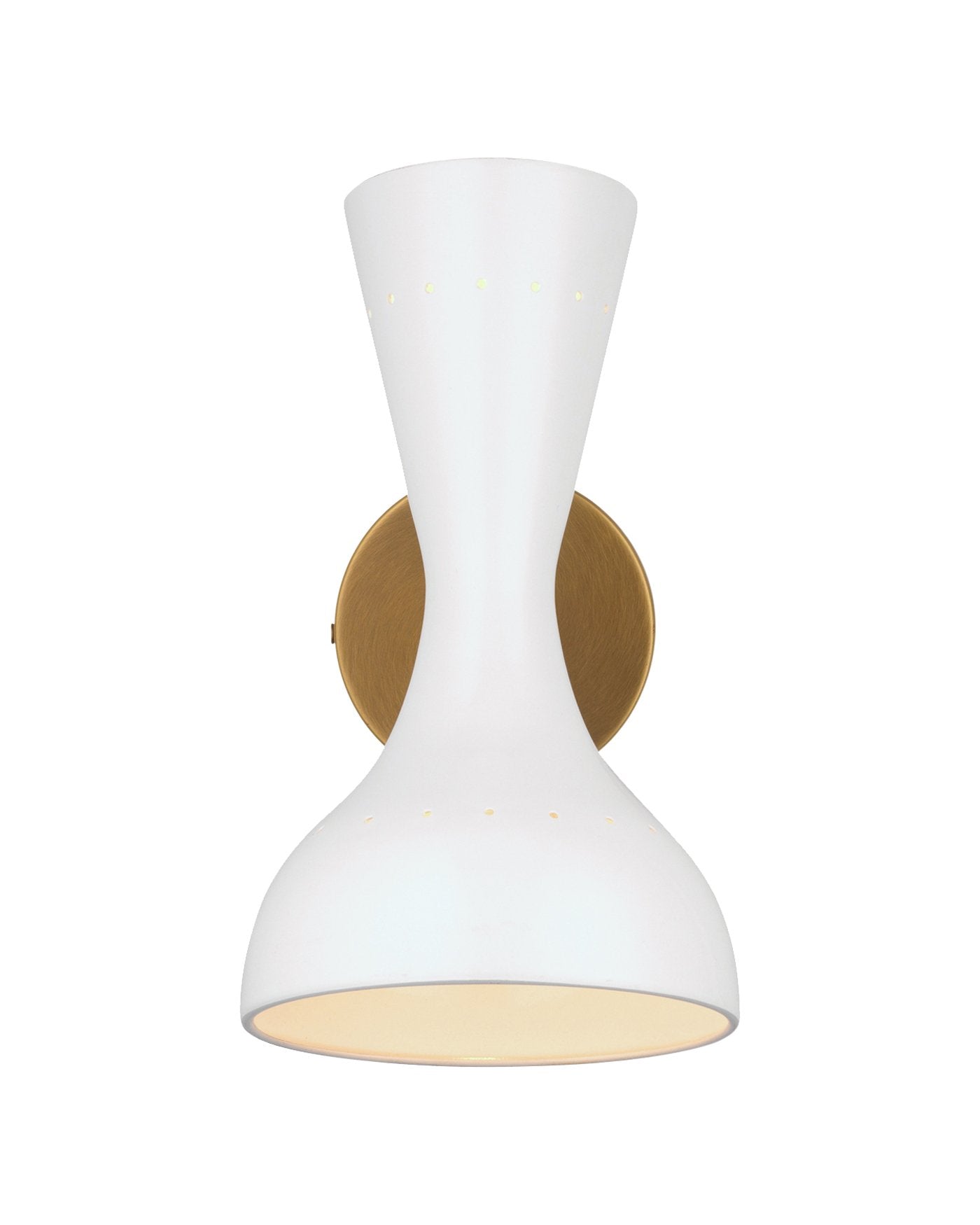 Jamie Young Pisa Wall Sconce In White Lacquer & Antique Brass Metal
