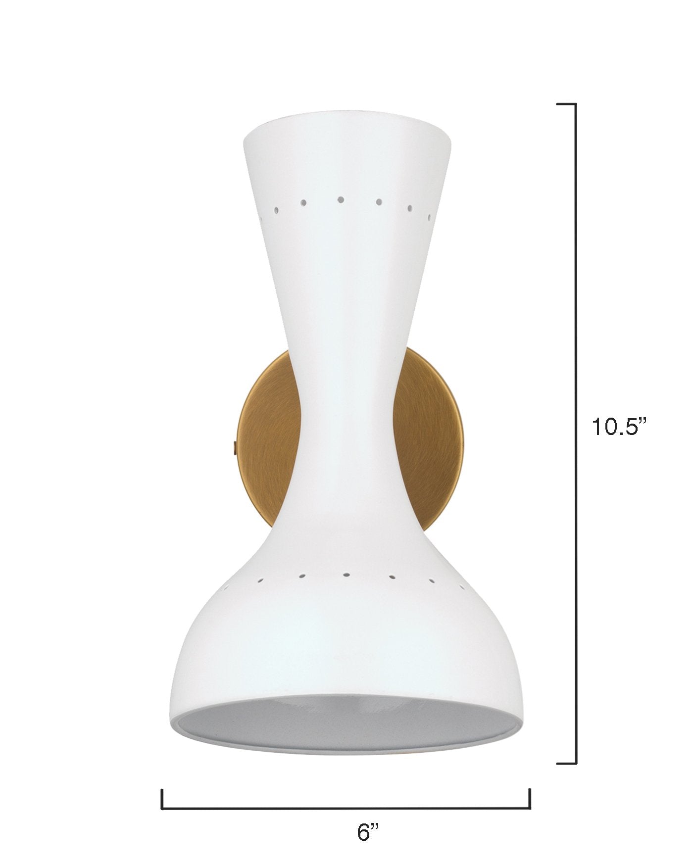 Jamie Young Pisa Wall Sconce In White Lacquer & Antique Brass Metal