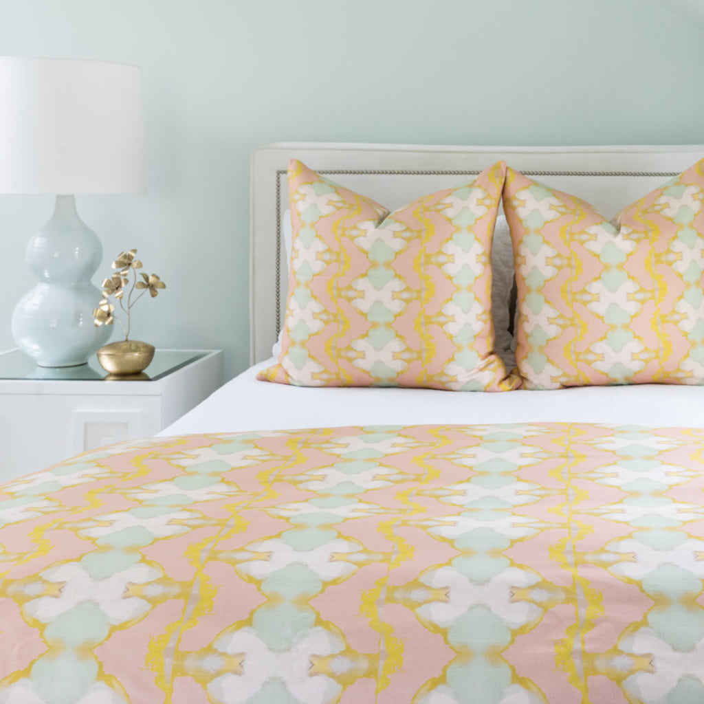 Laura Park Lily Pond Apricot Linen Cotton Pillow