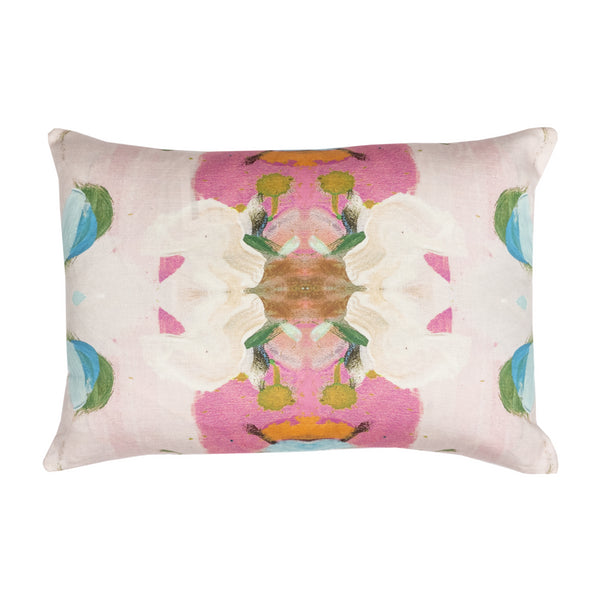 Laura Park Monet's Garden Pink Linen Cotton Pillow