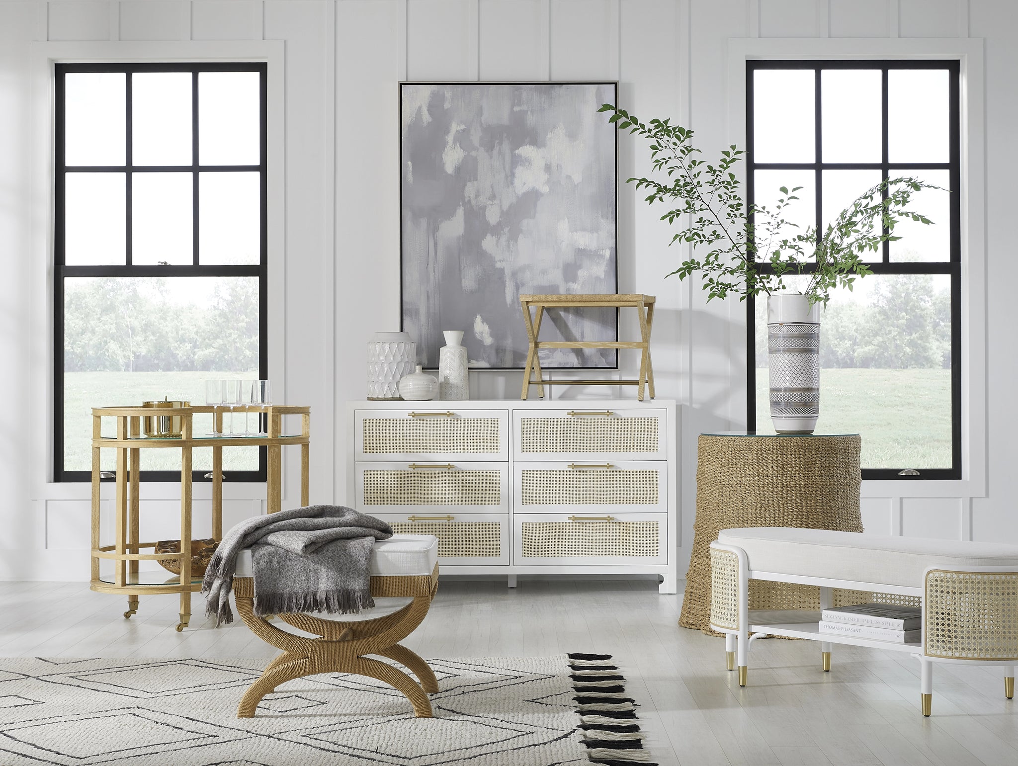 Worlds Away Xanadu Ottoman or Stool