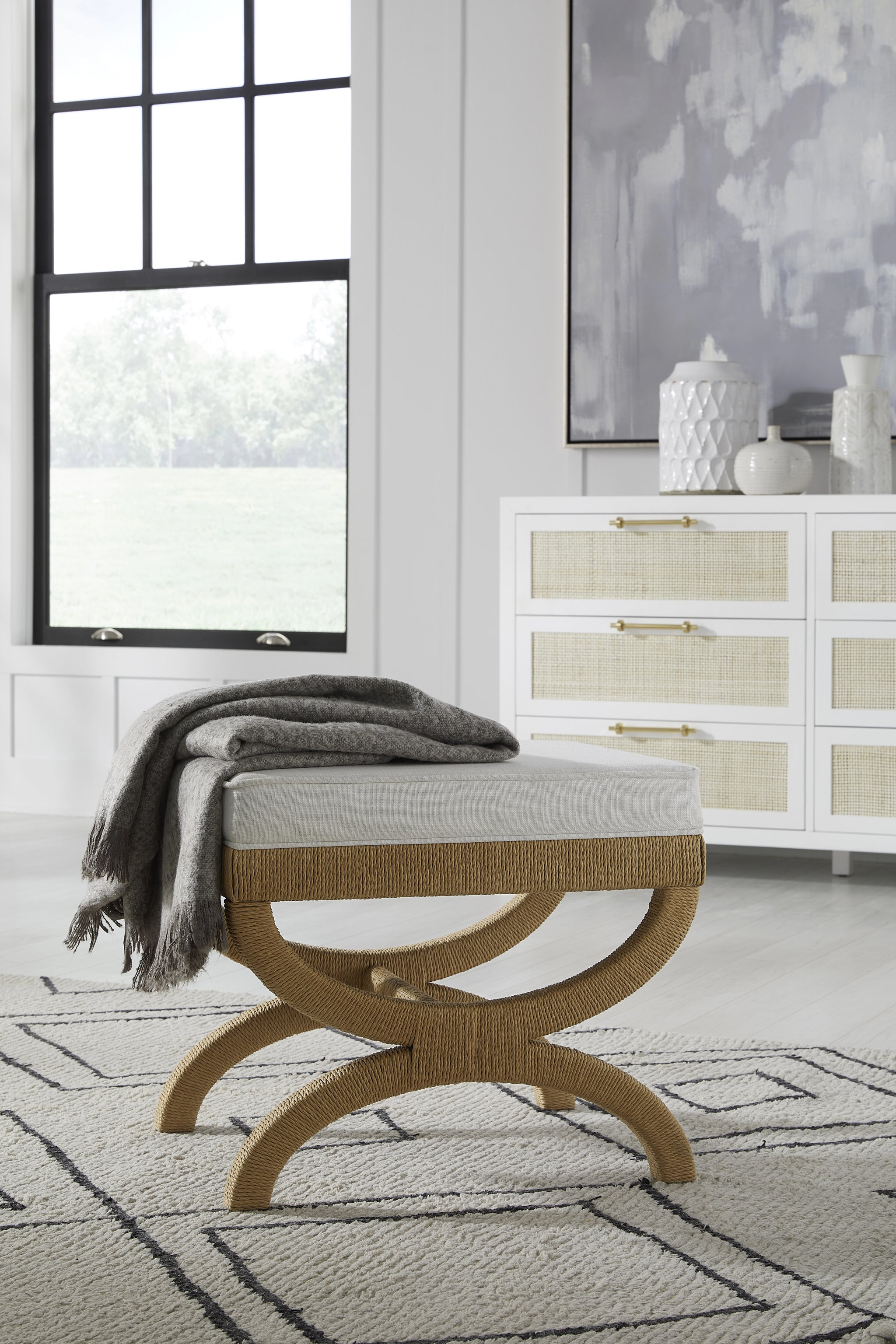 Worlds Away Xanadu Ottoman or Stool