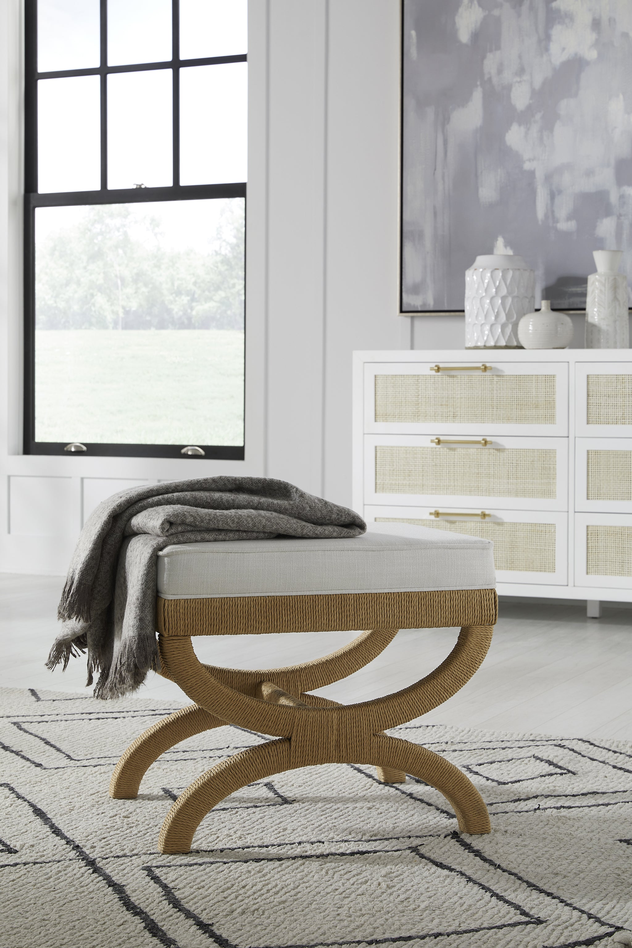 Worlds Away Xanadu Ottoman or Stool