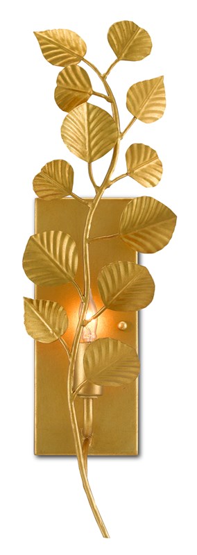 Currey and Company - Golden Eucalyptus Wall Sconce