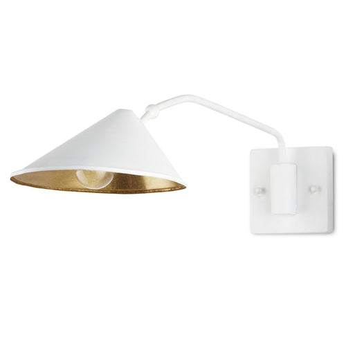 Currey And Company Serpa Single Swing Arm White Wall Sconce