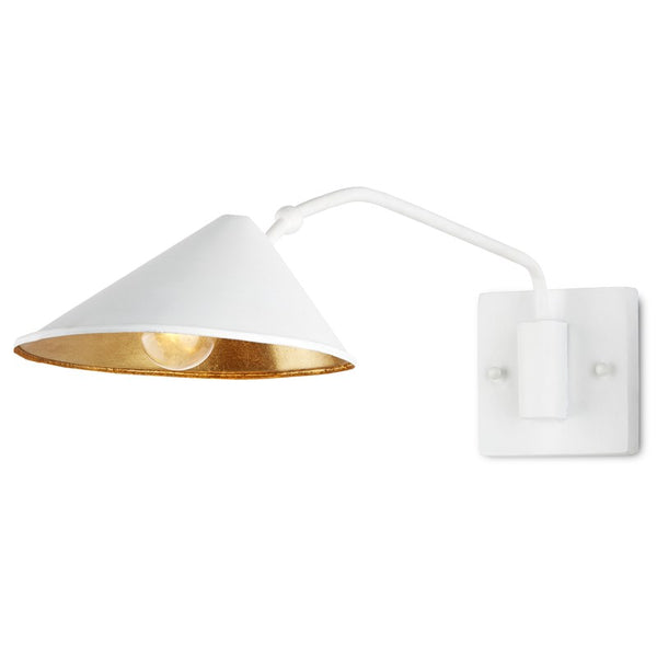 Currey And Company Serpa Single Swing Arm White Wall Sconce