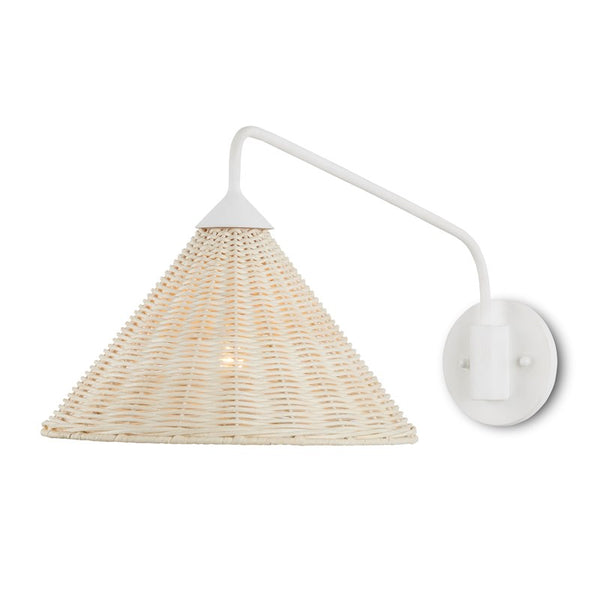 Currey And Company Basket White Swing Arm Wall Sconce