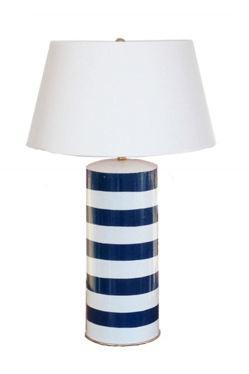 Dana Gibson Striped Lamp in Blue
