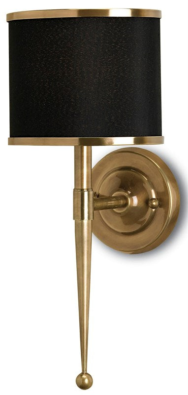 Currey And Company Primo Black Brass Wall Sconce