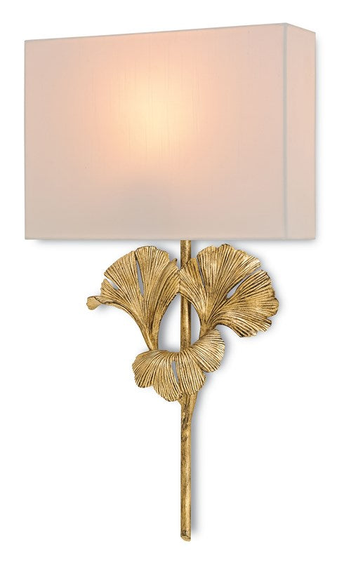 Currey & Company Gingko Gold Wall Sconce