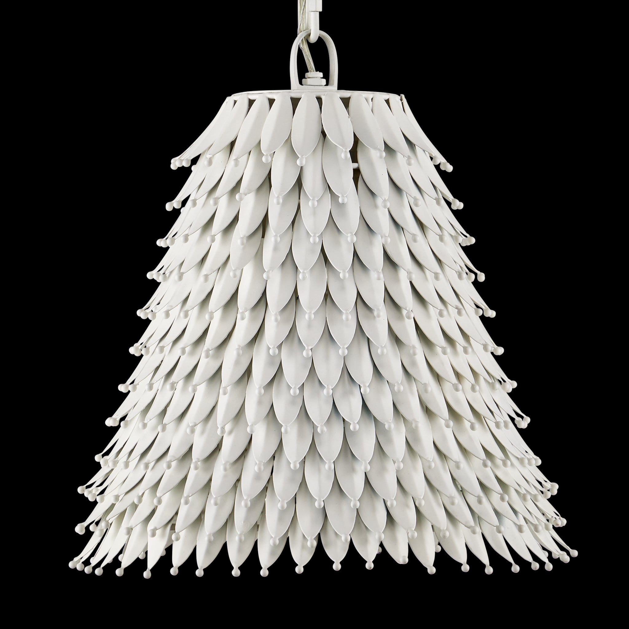 Currey & Company Overlay 12.5" White 1 Light Pendant
