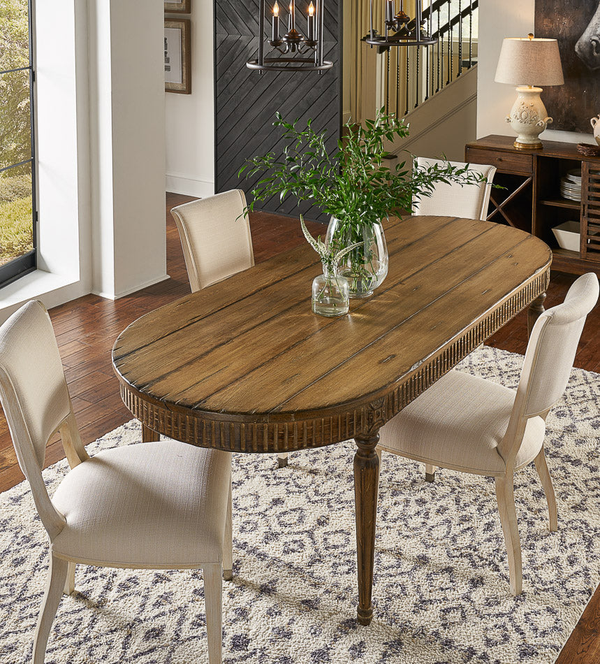 Sarreid French Antique Reproduction Solid Wood Dining Table