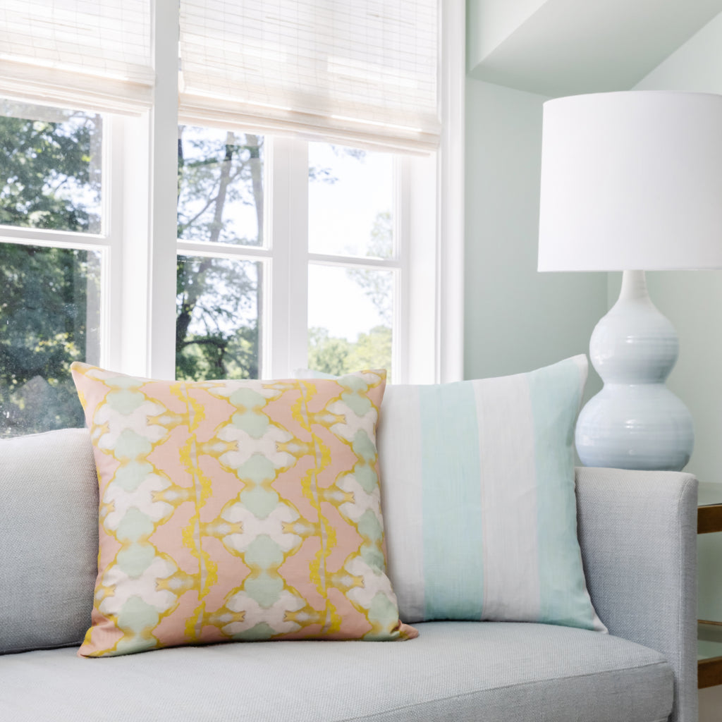 Laura Park Lily Pond Apricot Linen Cotton Pillow