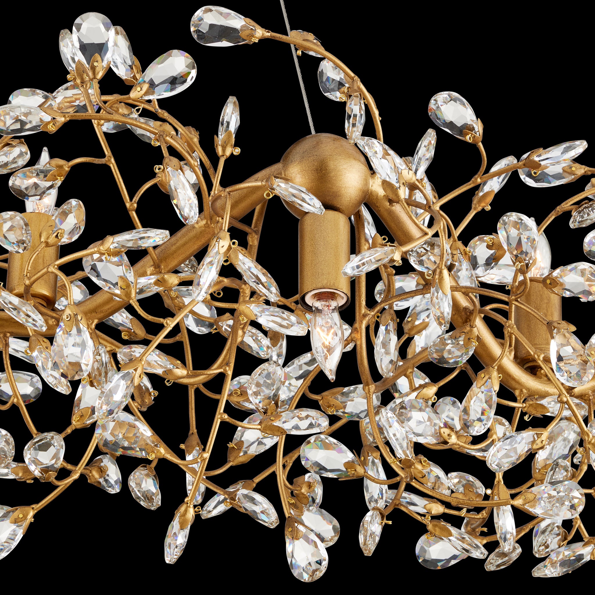 Currey & Company Crystal Bud 57.5" 24 Light Ring Chandelier