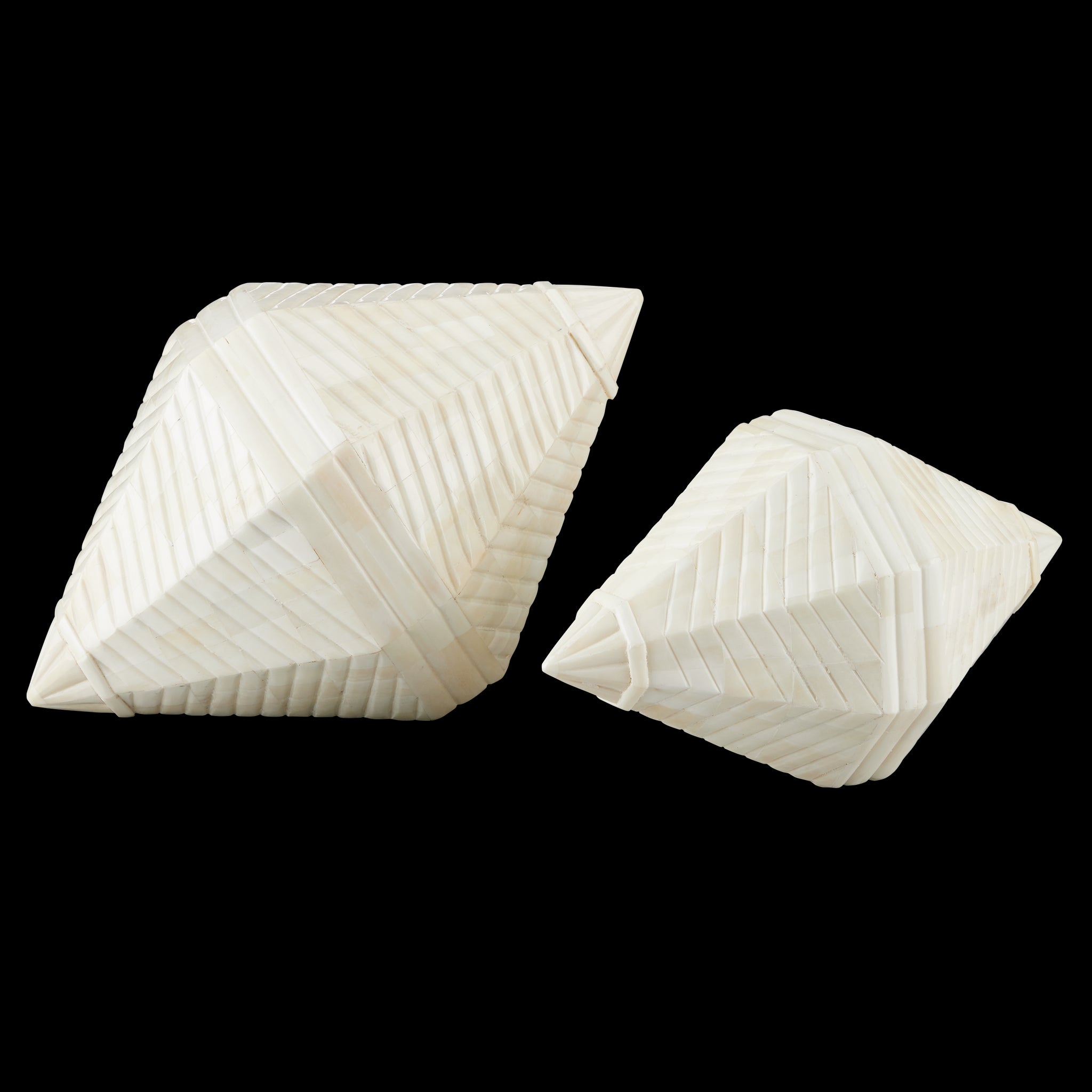 Currey & Company Pavi Bone Prism Set Of 2