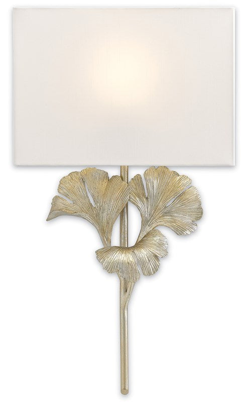 Currey & Company Gingko Silver Wall Sconce